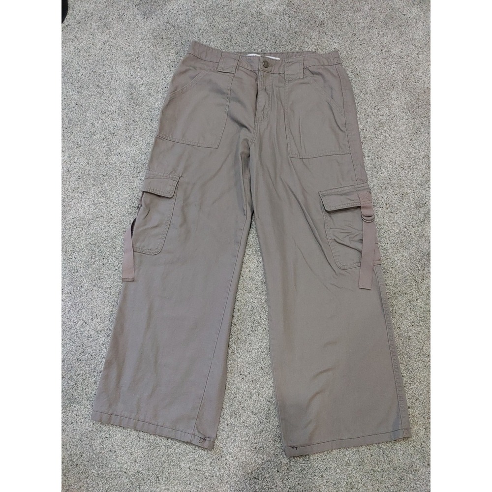 Tinseltown Dark Khaki Twill Cargo Pants Wide Leg Utility Streetwear Size XL